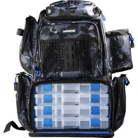 Mochila de Pesca Marine Sports M-MP25C con 4 Cajas de Señuelo - Negro/Gris