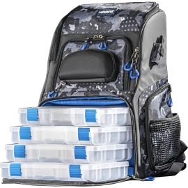 Mochila de Pesca Marine Sports M-MP20C con 4 Cajas de Señuelo - Negro