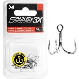 Anzuelo Marine Sports Sanken Short Shank 3X N.º 14 - 16 unidades