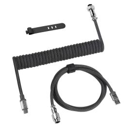 Cable en Espiral Attark Shark C01PRO USB-C / USB-A - Negro