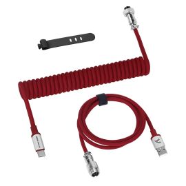 Cable en Espiral Attark Shark C01PRO USB-C / USB-A - Rojo