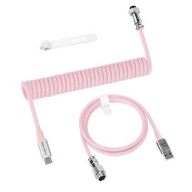 Cable en Espiral Attark Shark C01PRO USB-C / USB-A - Rosa