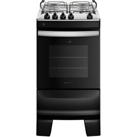 Cocina a Gas Atlas Agile Up Glass 4 Hornallas - Negro 50L