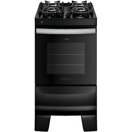 Cocina a Gas Atlas Agile UP Glass 4 Hornallas - Negro 50L