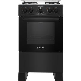 Cocina a Gas Atlas Mónaco Plus 4 Hornallas - Negro