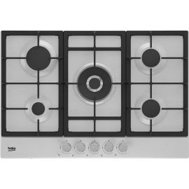 Cocina Anafe a Gas Beko HIAW75225SX 5 Hornallas - Inox/Negro