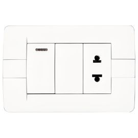 Conjunto Armado Kally Donna Interruptor y Toma Euroamericana - Blanco