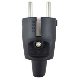 Ficha Macho Schuko Conatel 16A - Negro