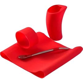 Funda Indio para Termo de 1.9L - Rojo + Guampa + Bombilla