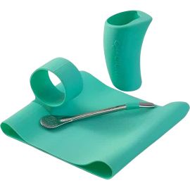 Funda Indio para Termo de 1.9L - Verde Claro + Guampa + Bombilla