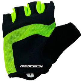 Guante de Ciclismo Geotech Tamaño Pequeño con Espuma - Negro/Verde Fosforescente