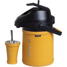 Kit de Tereré Indio Cuero Premium - Amarillo Mostaza 2.5L