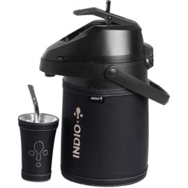 Kit de Tereré Indio Cuero Premium - Negro Graneado 2.5L