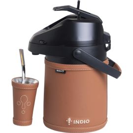 Kit de Tereré Indio Símil Cuero - Marrón Havana 2.5L