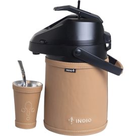 Kit de Tereré Indio Símil Cuero - Marrón Suela 2.5L
