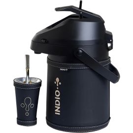 Kit de Tereré Indio Símil Cuero - Negro Silvana 2.5L
