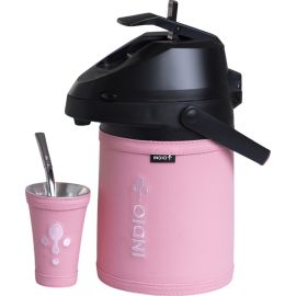 Kit de Tereré Indio Símil Cuero - Rosa Bebé 2.5L