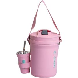 Kit de Tereré Indio Termolar Cuero Símil - Rosa Bebé 2.5L