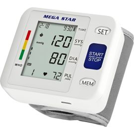 Medidor de Presión Mega Star HT570 para Muñeca - Blanco/Gris