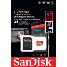 Memoria Micro SD SanDisk Extreme 100-60 MB/s C10 U3 32 GB (SDSQXAF-032G-GN6MA)