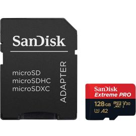 Memoria Micro SD SanDisk Extreme Pro 200-90 MB/s U3 con Adaptador de 128 GB
