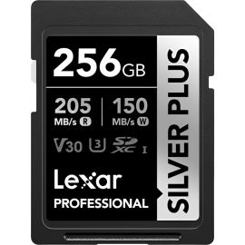 Memoria SD Lexar Profesional Silver Plus 205-150 MB/s C10 256 GB (LSDSIPL256G-BNNNG)