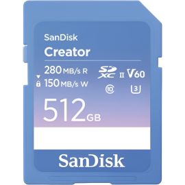 Memoria SD SanDisk Creator 280-150 MB/s UHS-II U3 V60 6K 512 GB (SDSDXEP-512G-GNCIS)