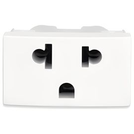 Módulo Toma Americana Combinada con Tierra LM - Blanco