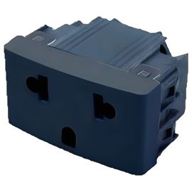 Módulo Toma Americana Combinada con Tierra LM - Negro