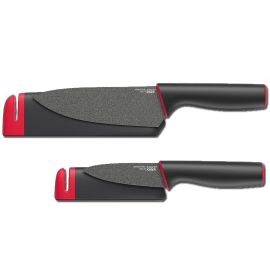Set de Cuchillos Joseph Joseph con Funda y Afilador - Negro/Rojo