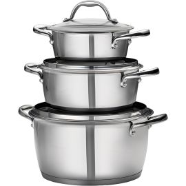 Set de Ollas Tramontina Allegra 65650158 Fondo Triple - Inox 3 piezas