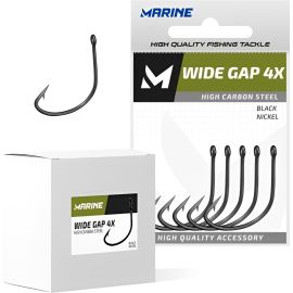 Anzuelo Marine Sports Wide Gap 4X N.º 2/0 - Black 40 unidades